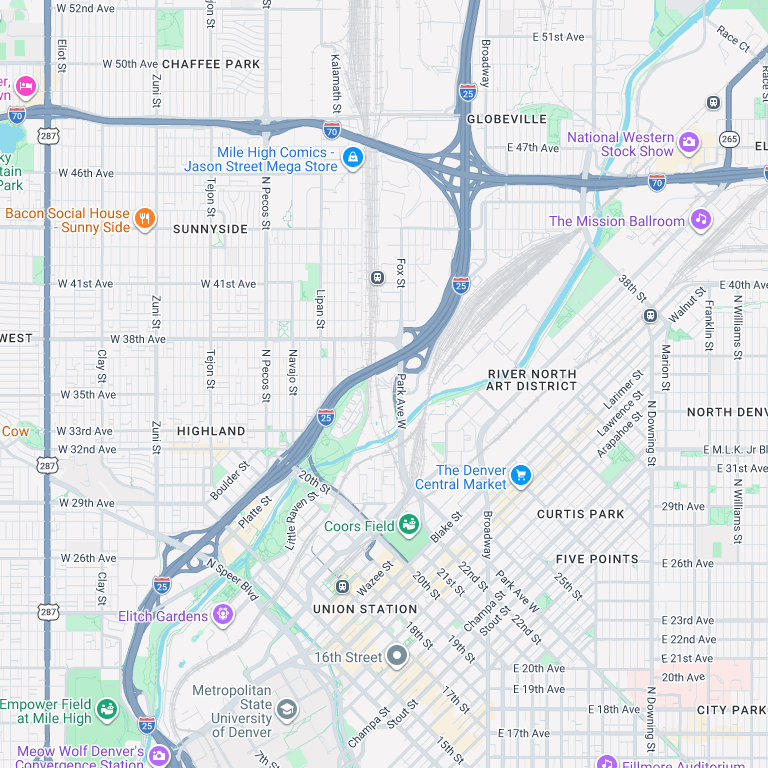 Map preview showing 482 Comfort Way, Denver, CO 80211